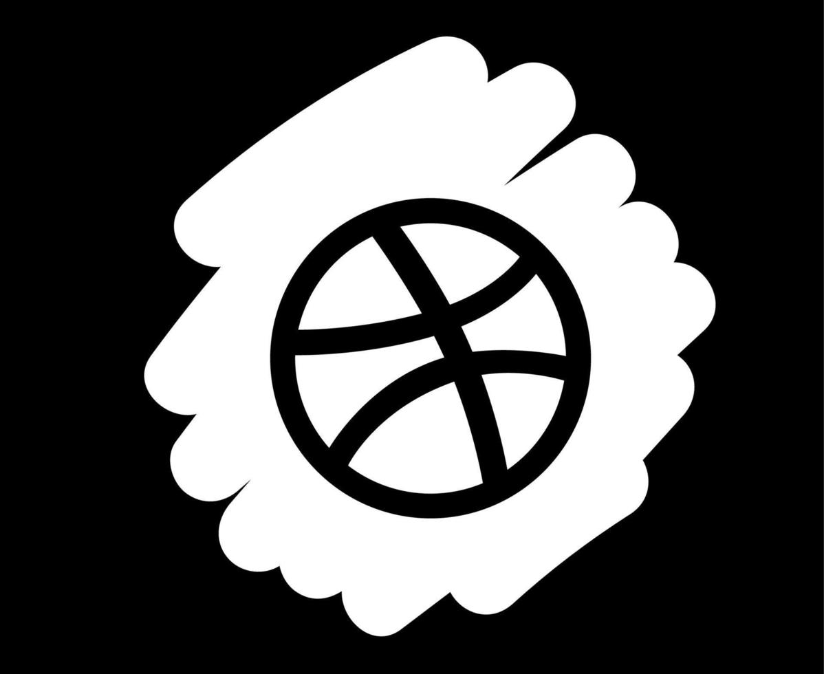 drible ícone de mídia social design de logotipo abstrato ilustração vetorial vetor