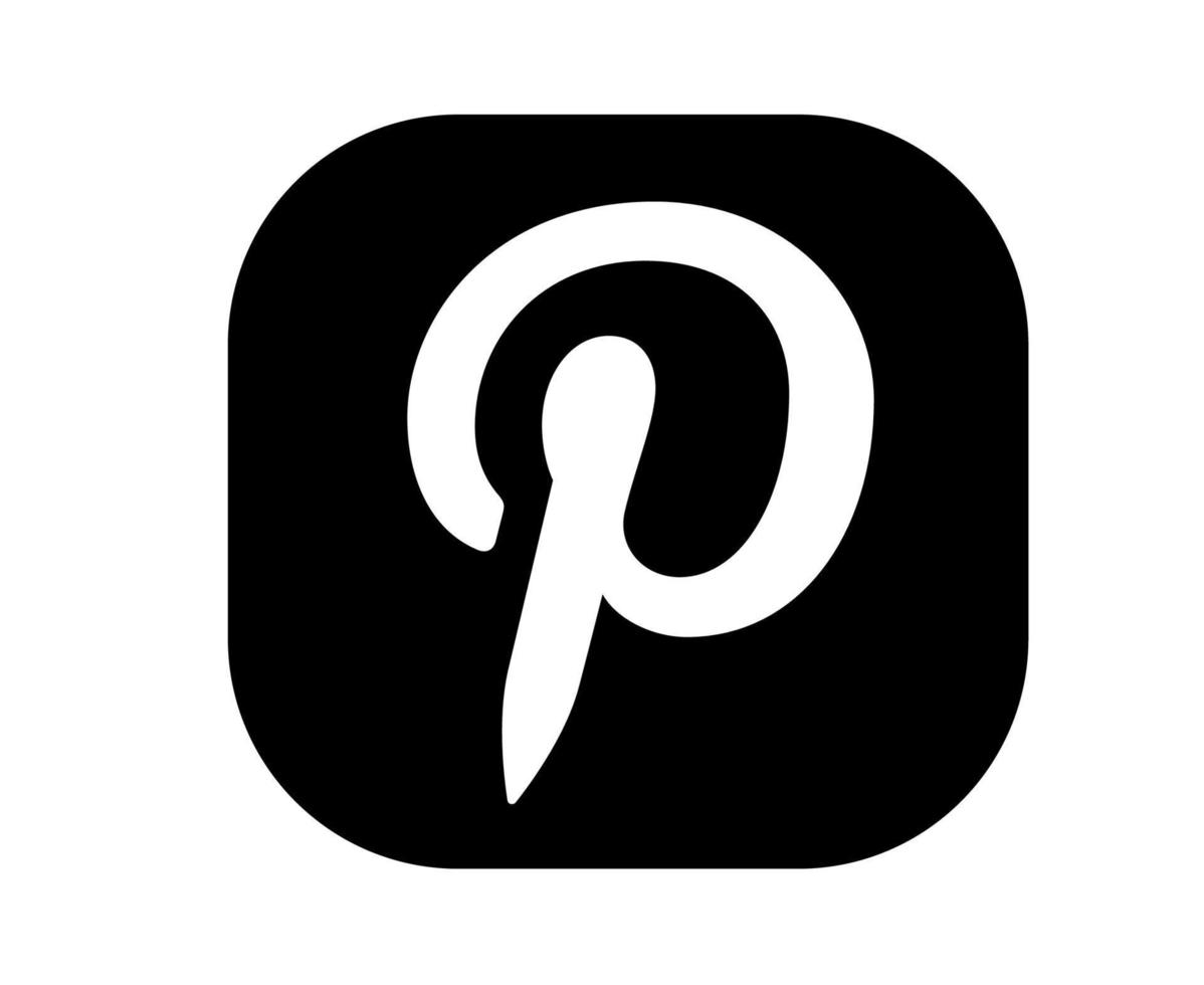 pinterest social media logotipo abstrato símbolo design ilustração vetorial vetor