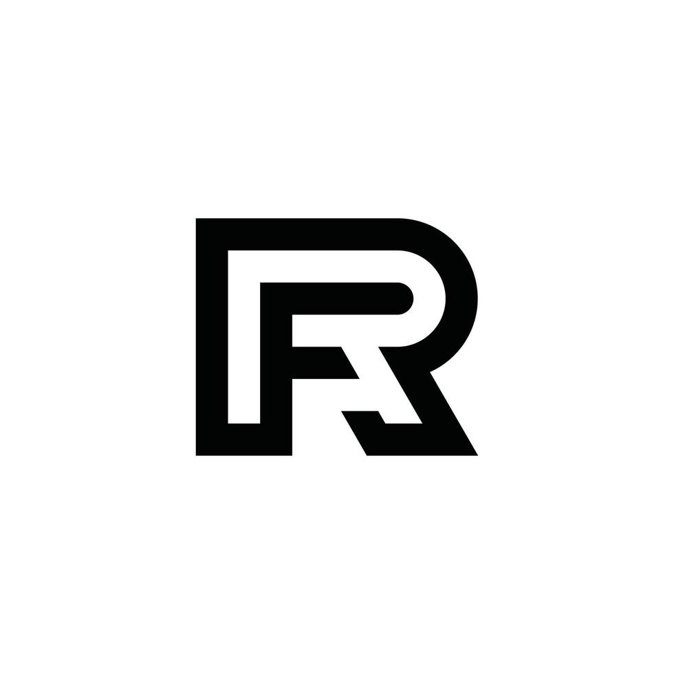 rf ou fr vetor de design de logotipo de letra inicial.