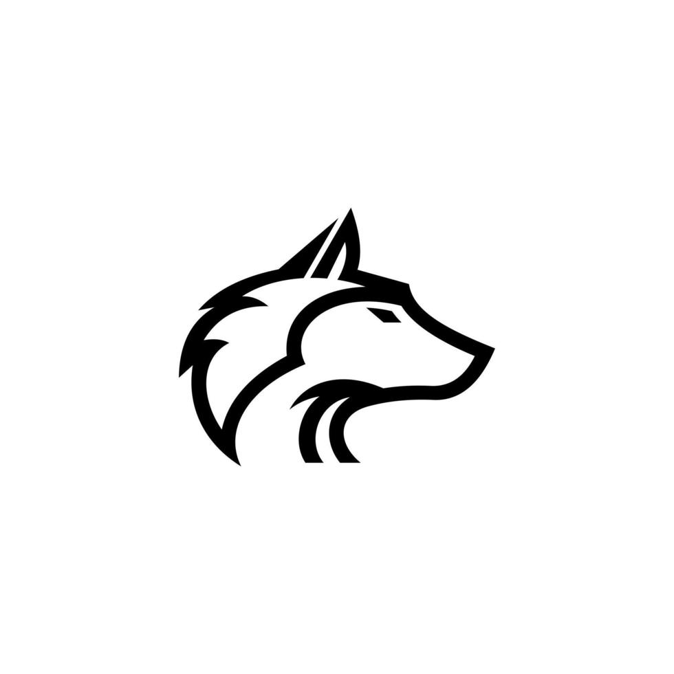 modelo de design de logotipo de vetor abstrato de cabeça de lobo.