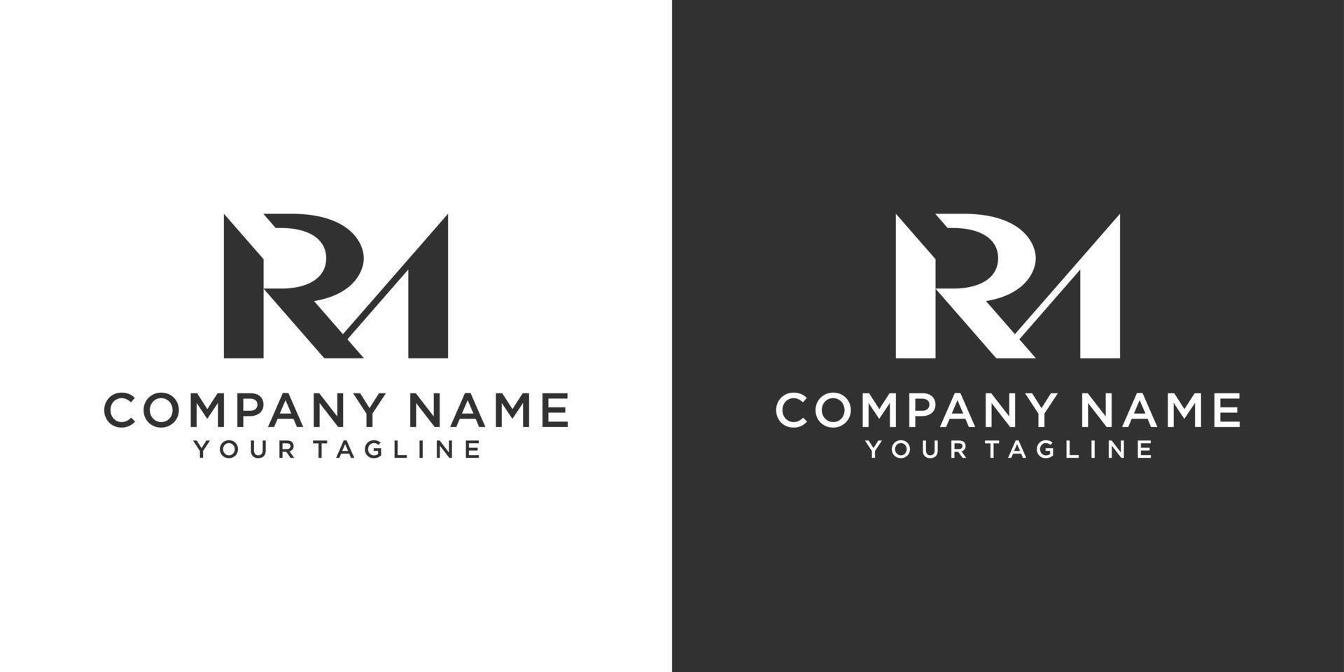 rm ou mr vetor de design de logotipo de letra inicial.
