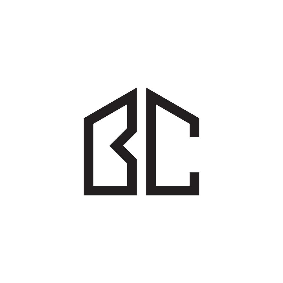 design de logotipo de letra bc ou cb vetor