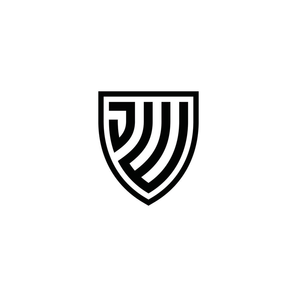 vetor de design de logotipo de letra inicial jw ou wj.