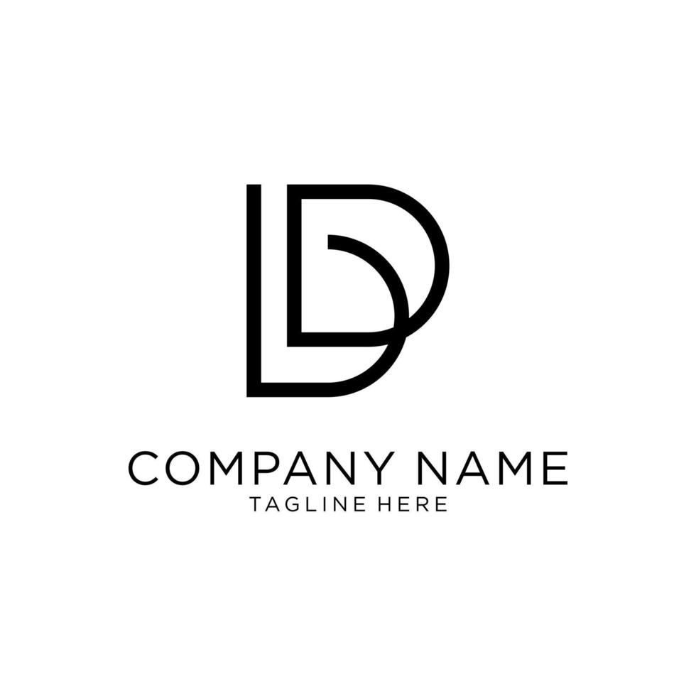 vetor de design de logotipo de letra inicial bd ou db.