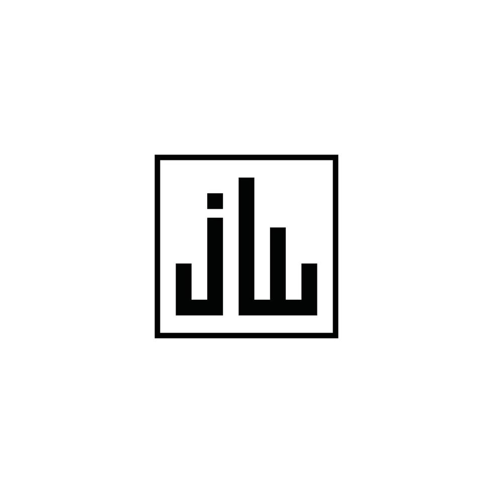 vetor de design de logotipo de letra inicial jw ou wj.