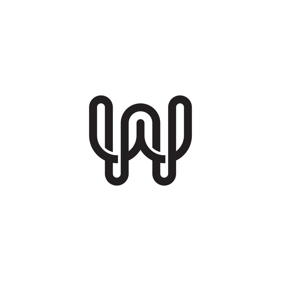 modelo de vetor de design de logotipo inicial letra w