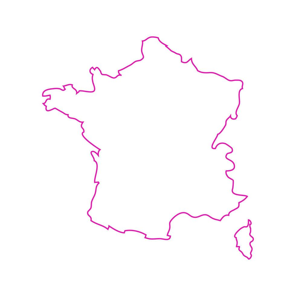 mapa da frança em fundo branco vetor