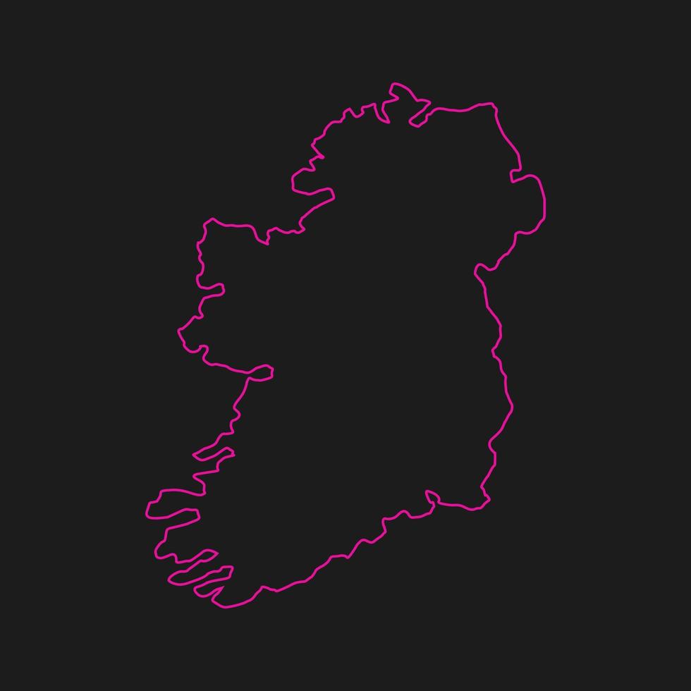 mapa da irlanda em fundo branco vetor