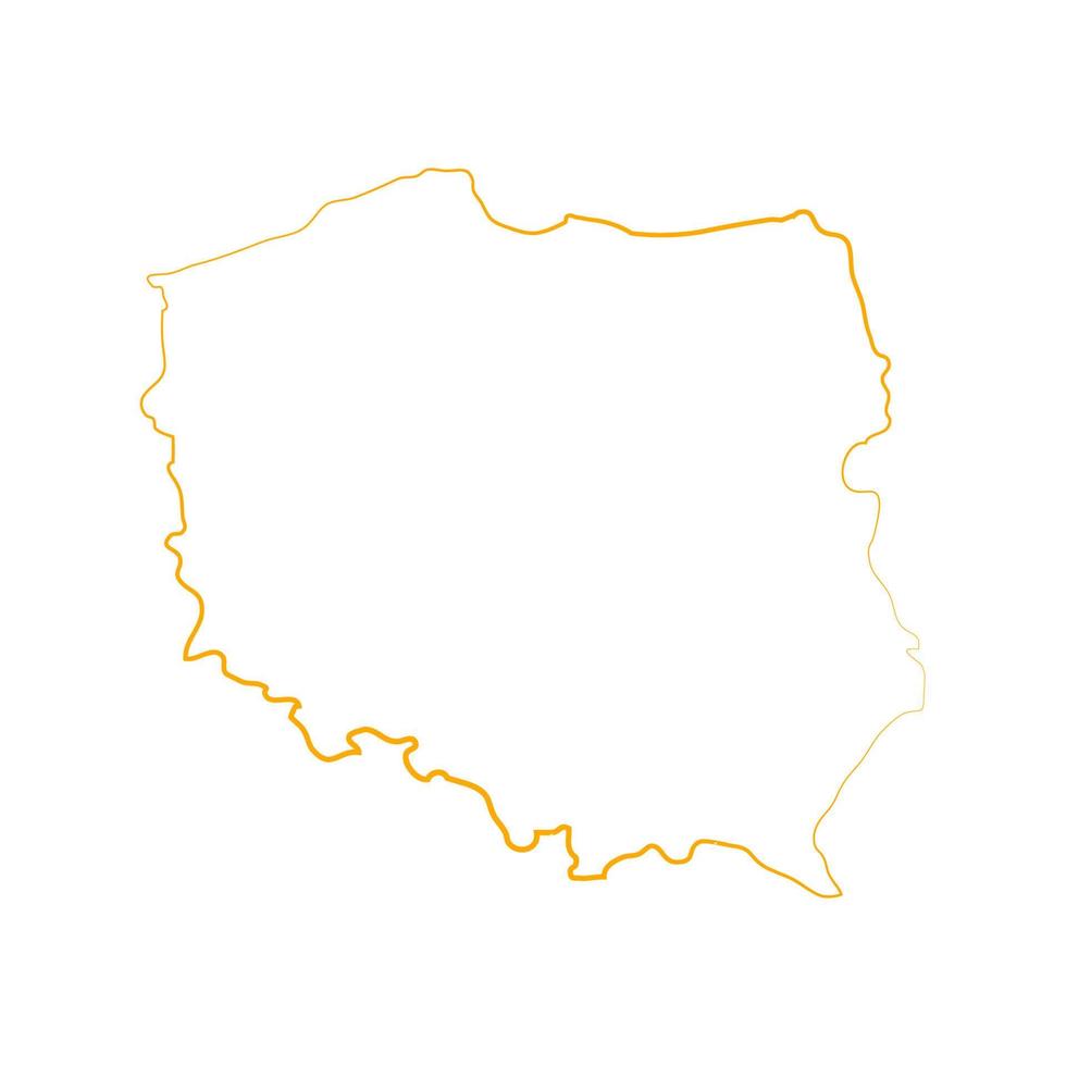 mapa da polônia em fundo branco vetor