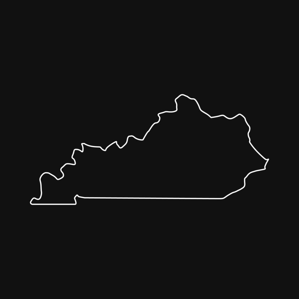 mapa de kentucky ilustrado em fundo branco vetor