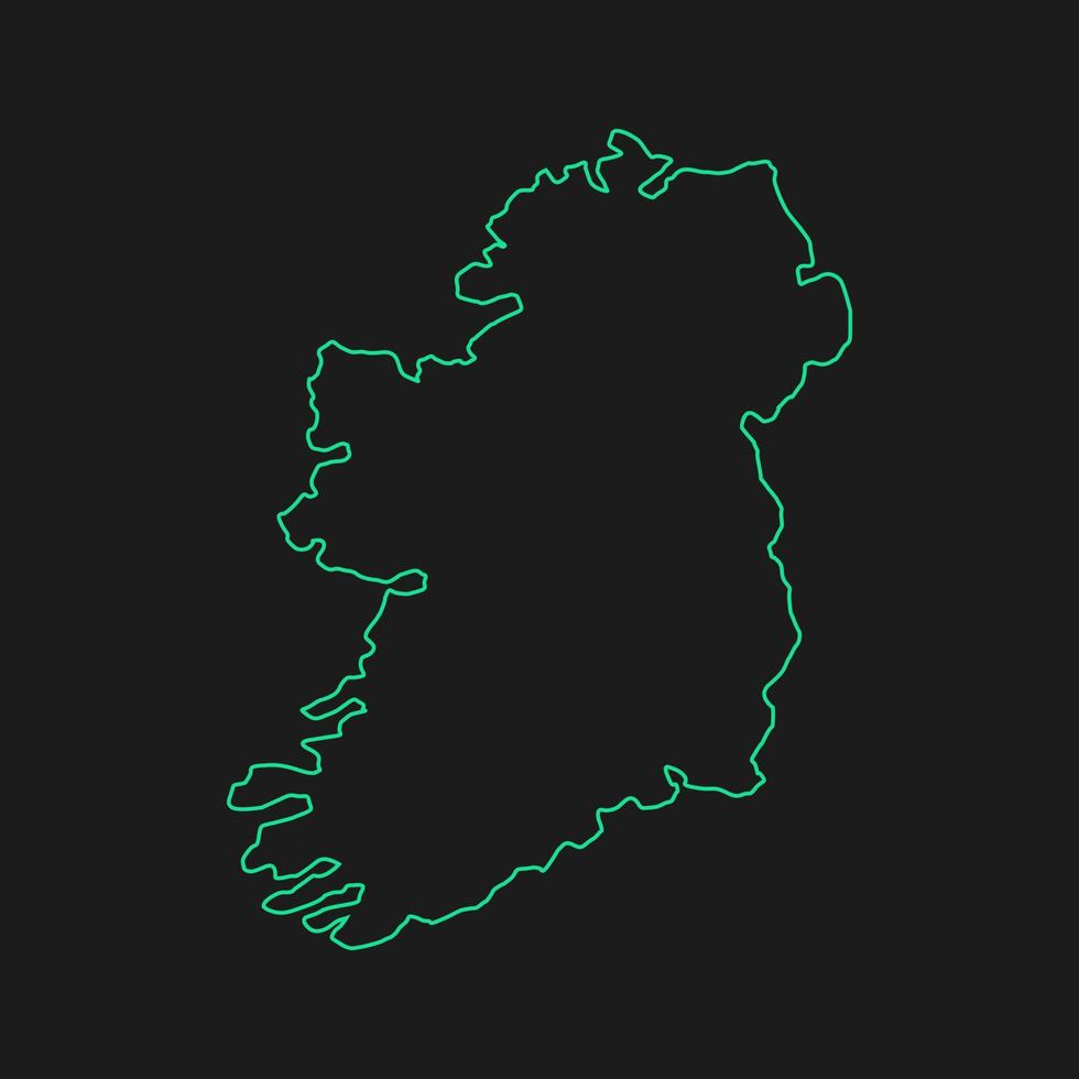 mapa da irlanda em fundo branco vetor