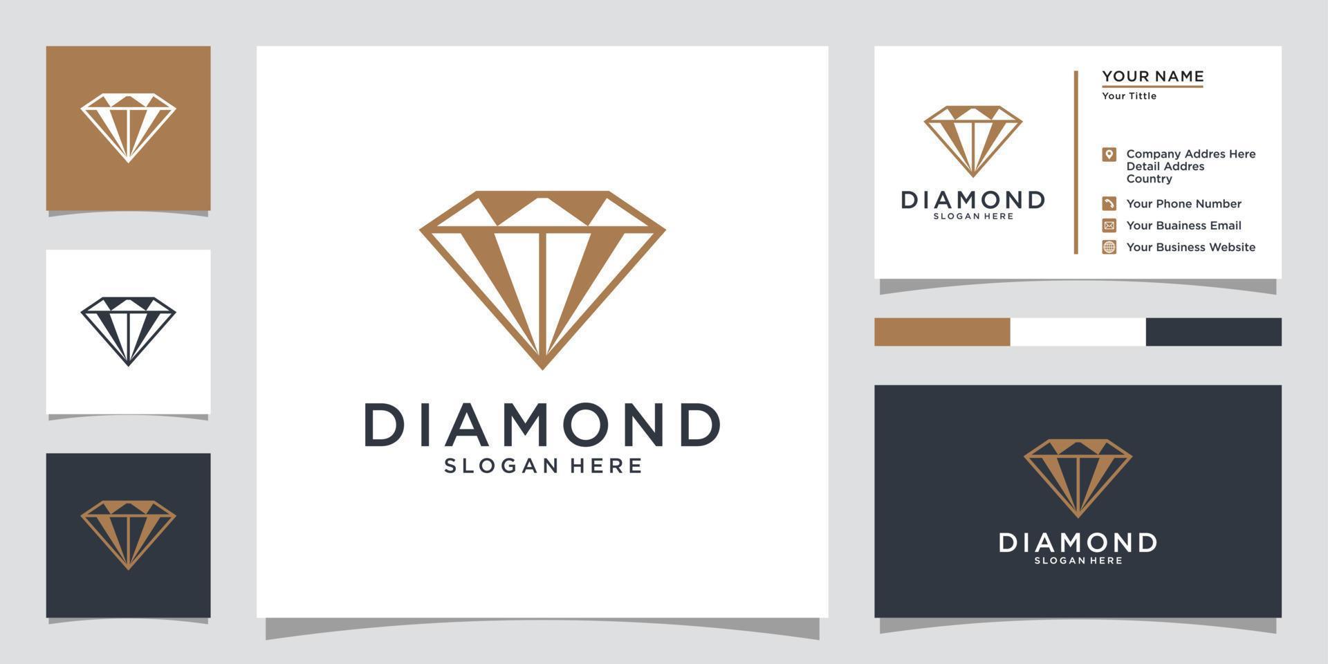 modelo de design de logotipo de conceito de diamante criativo. vetor