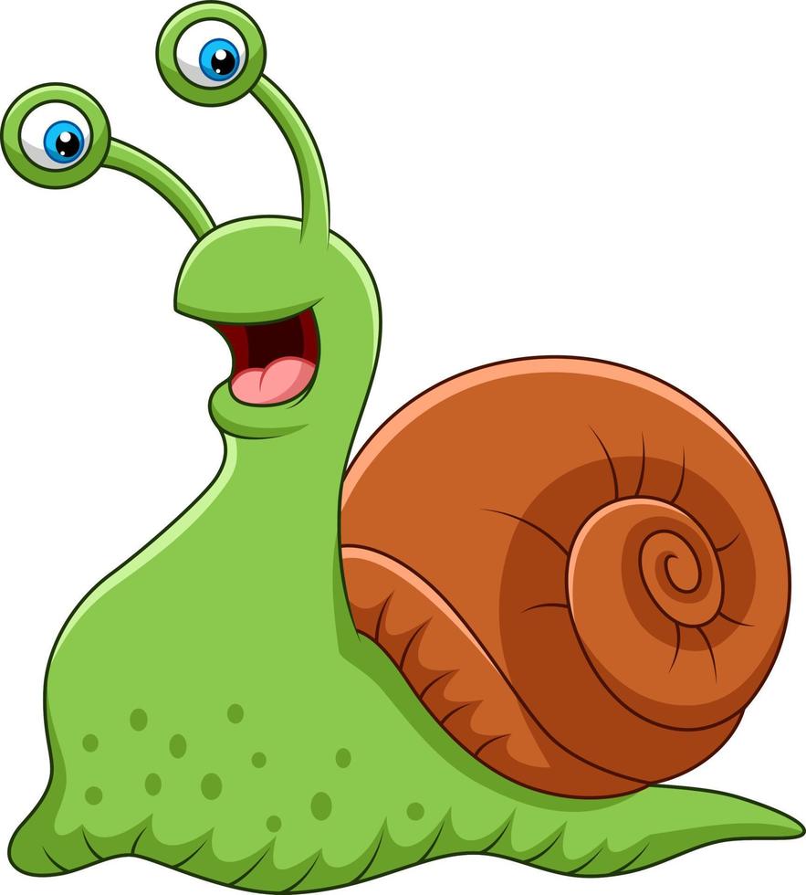 caracol bonito dos desenhos animados vetor