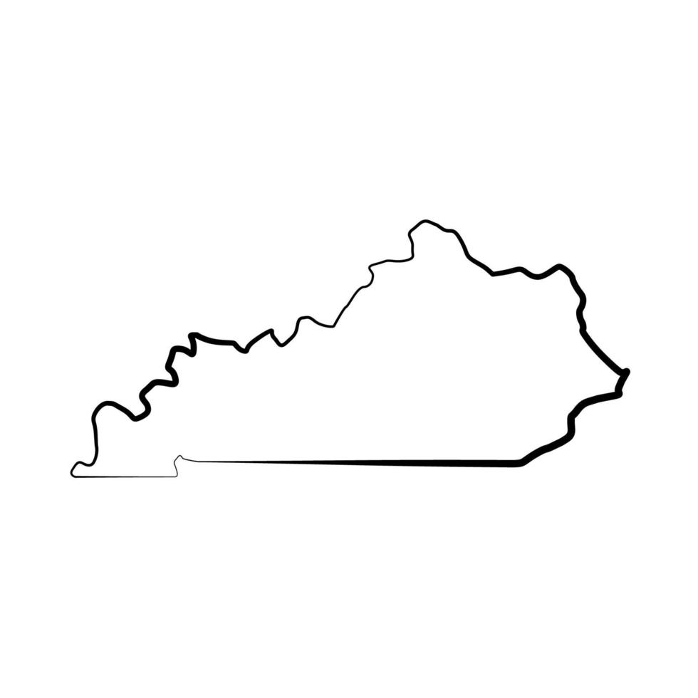 mapa de kentucky ilustrado em fundo branco vetor