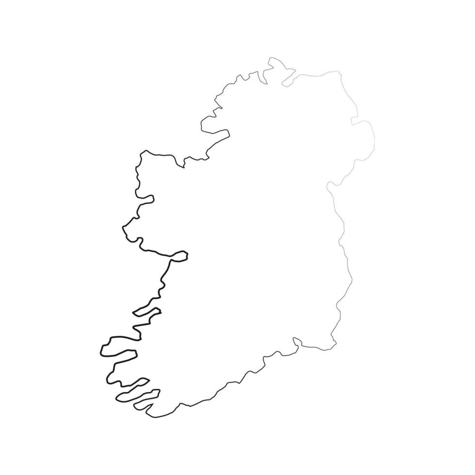 mapa da irlanda em fundo branco vetor