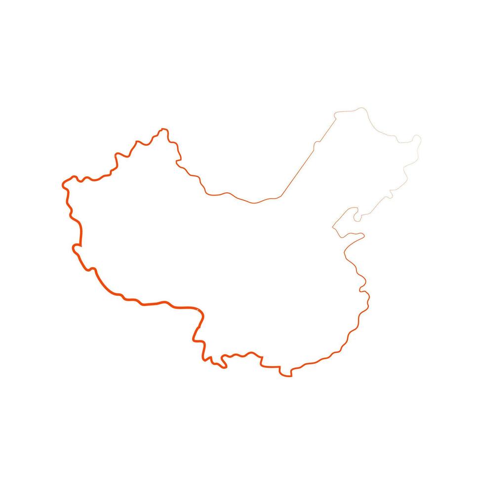 mapa da china em fundo branco vetor