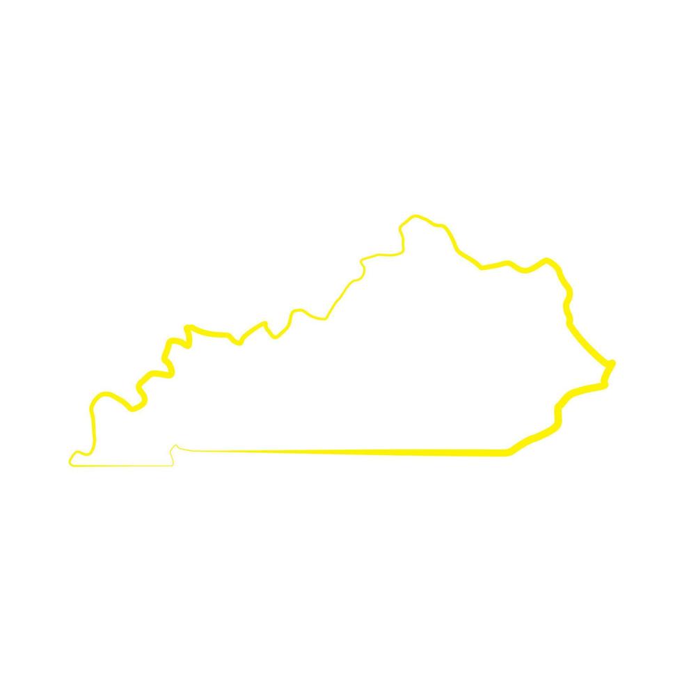 mapa de kentucky ilustrado em fundo branco vetor