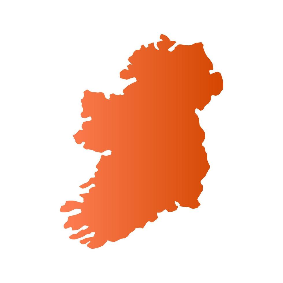 mapa da irlanda em fundo branco vetor