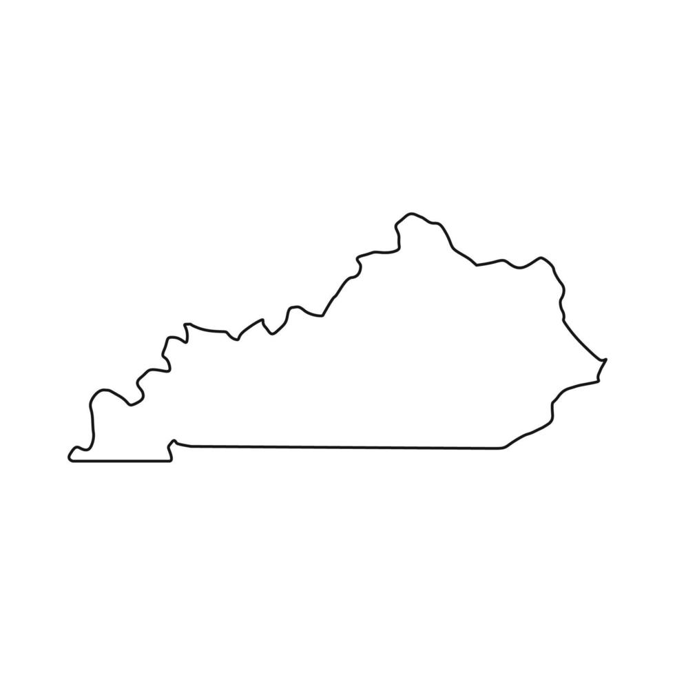 mapa de kentucky ilustrado em fundo branco vetor