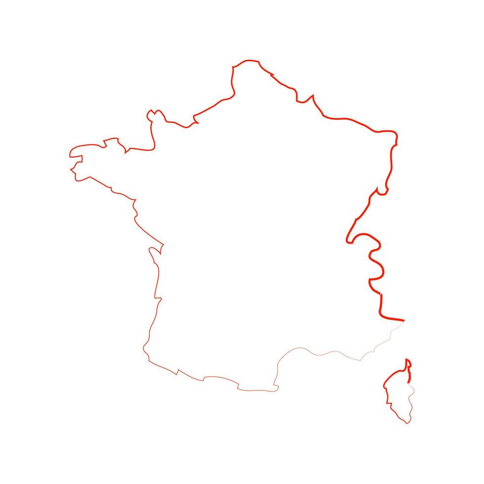 mapa da frança em fundo branco vetor