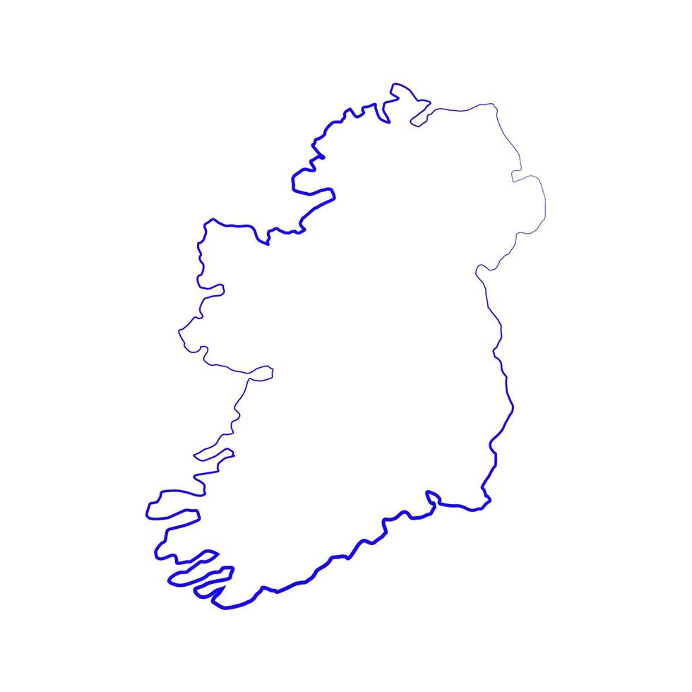 mapa da irlanda em fundo branco vetor