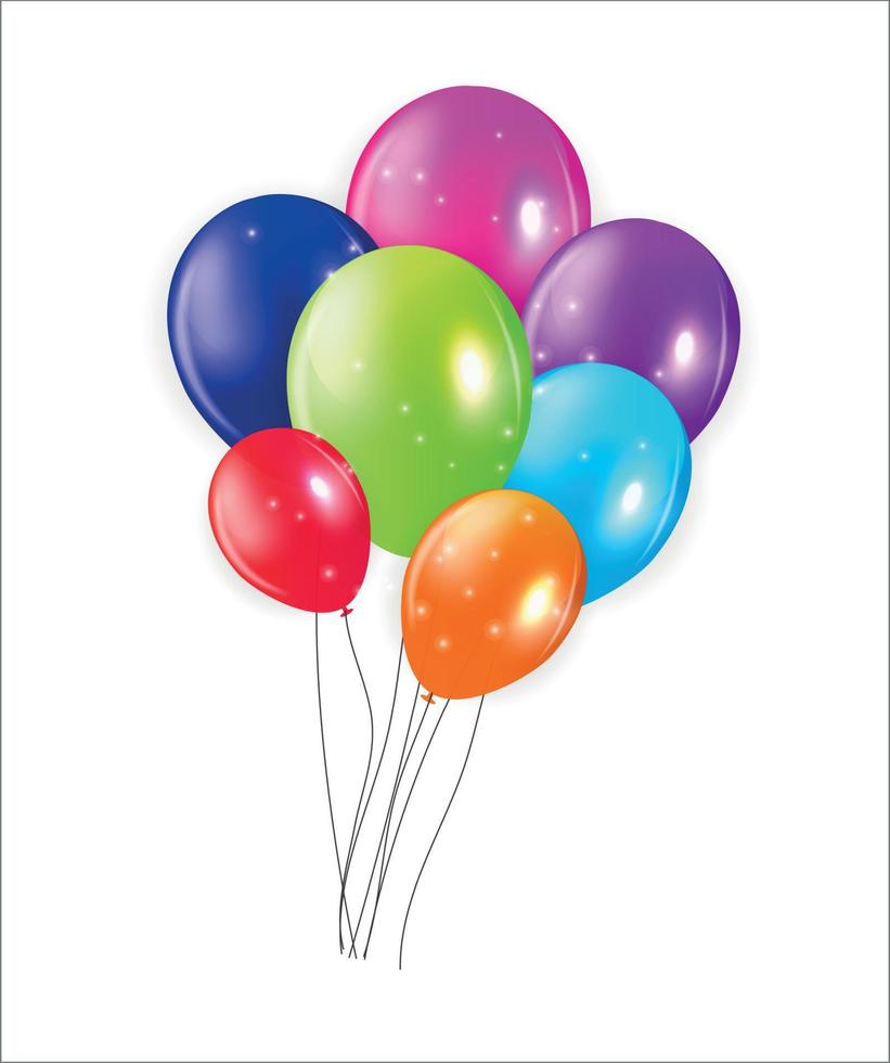 conjunto de balões coloridos, ilustração vetorial. vetor