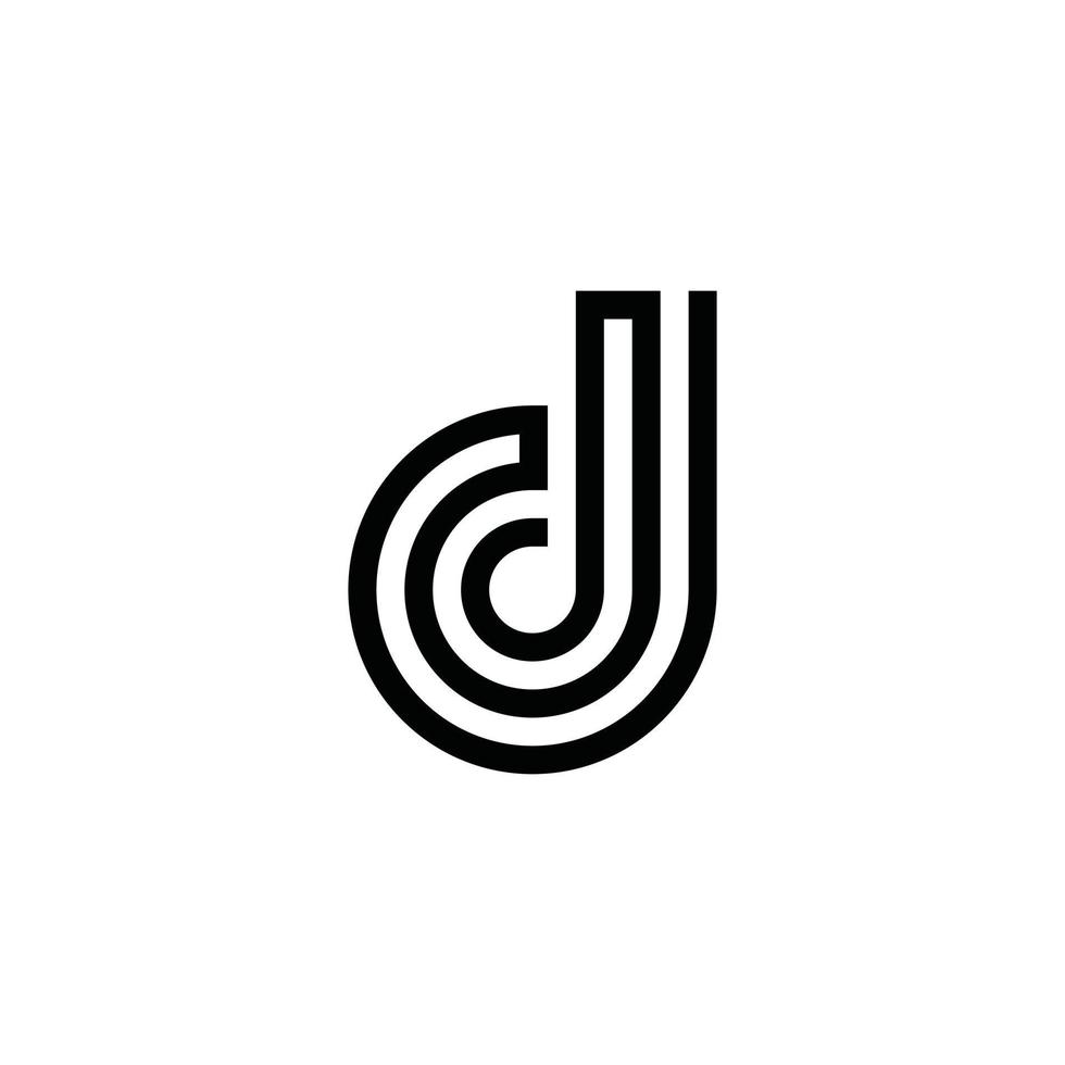 d ou dd vetor de design de logotipo de letra inicial