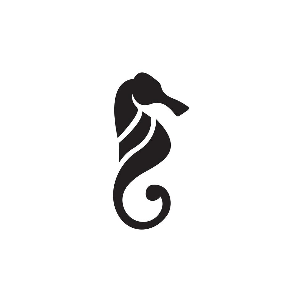 ícone criativo do logotipo do cavalo-marinho. cavalo-marinho ícone e ilustração vetorial de símbolo. vetor