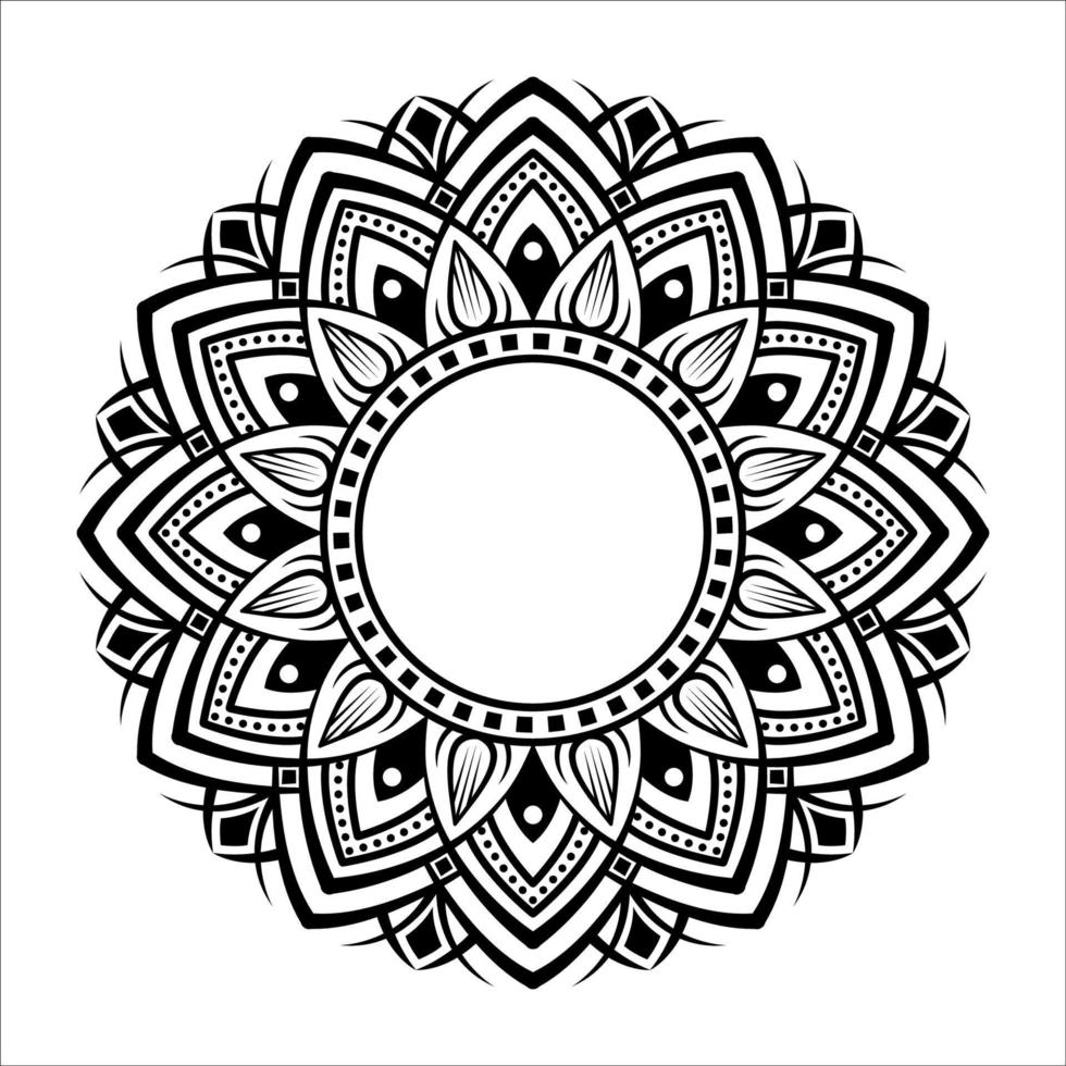 mandala vector ornamento vintage preto e branco