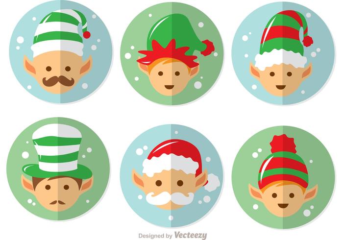 Pacote de desenhos animados Santas Elves Vector