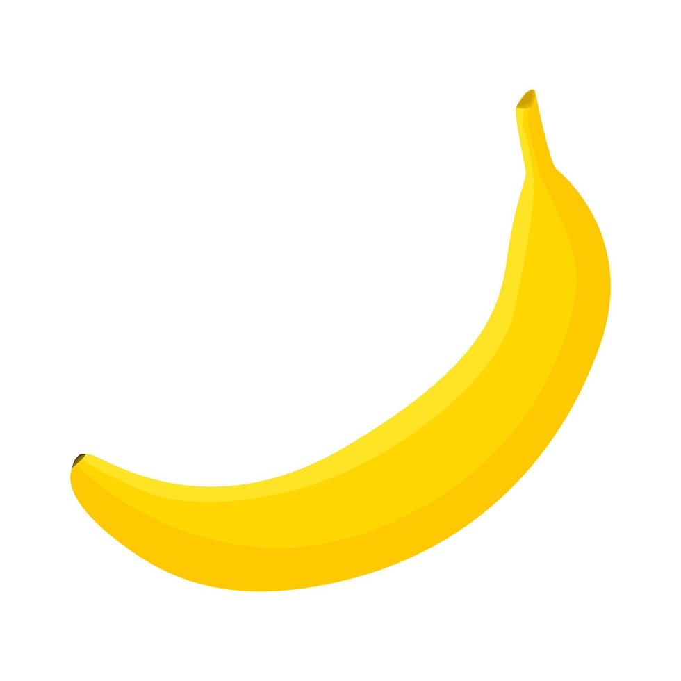 ilustração isolada plana de vetor de frutas veganas de banana doce