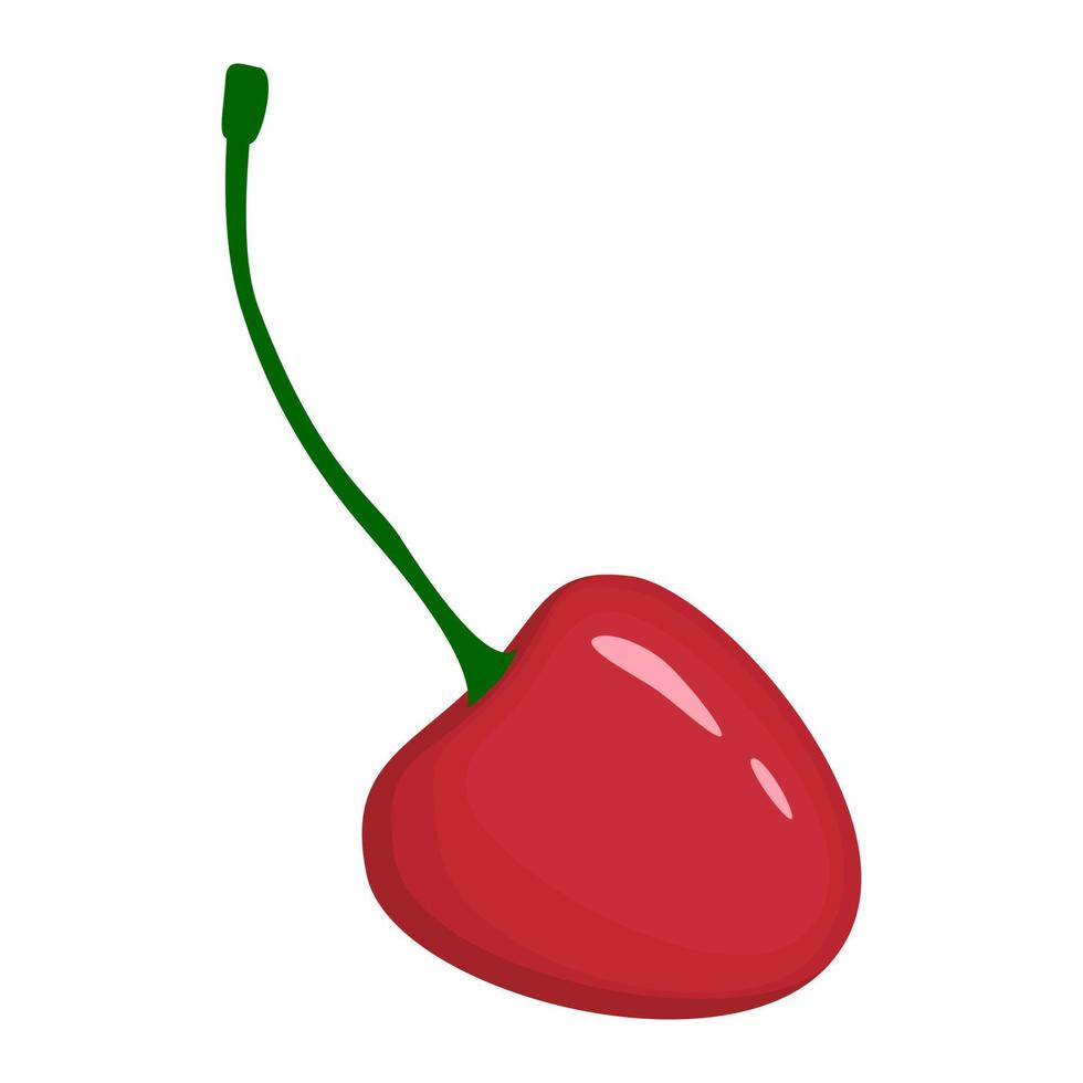 ilustração isolada plana de vetor de baga vegan de cereja vermelha