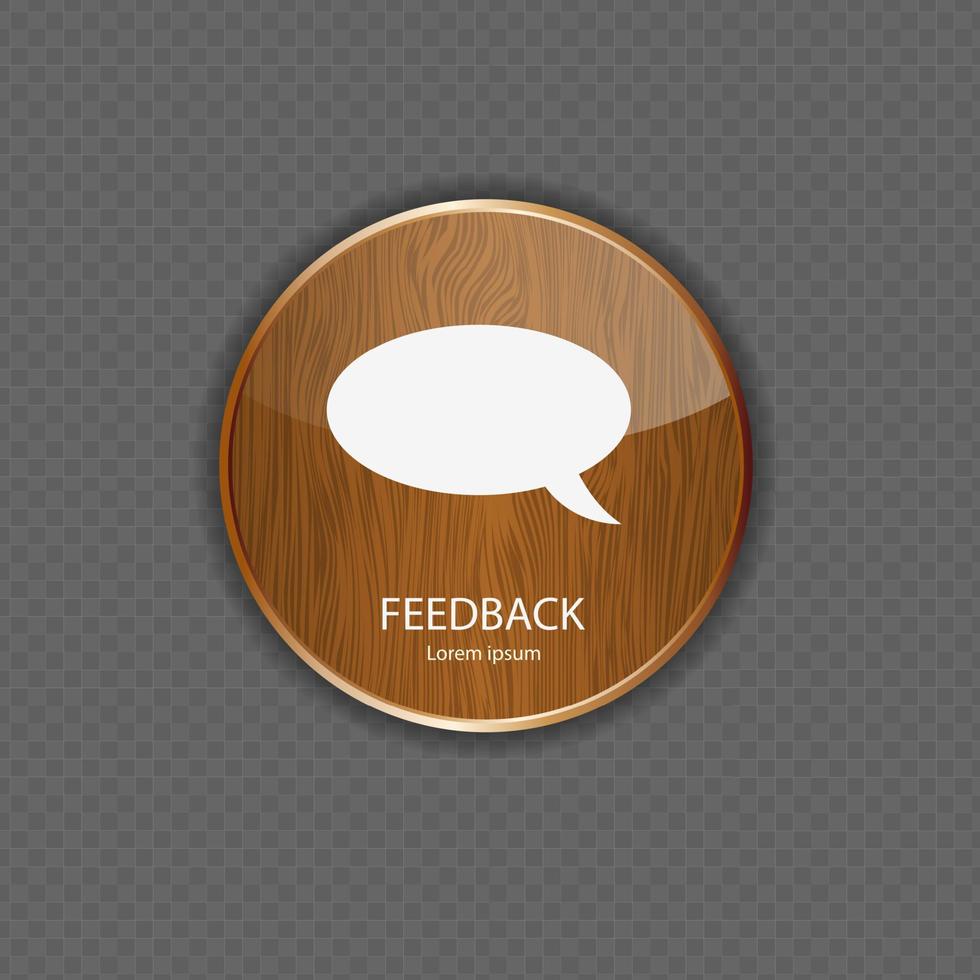 ícones de aplicativos de madeira de feedback vetor