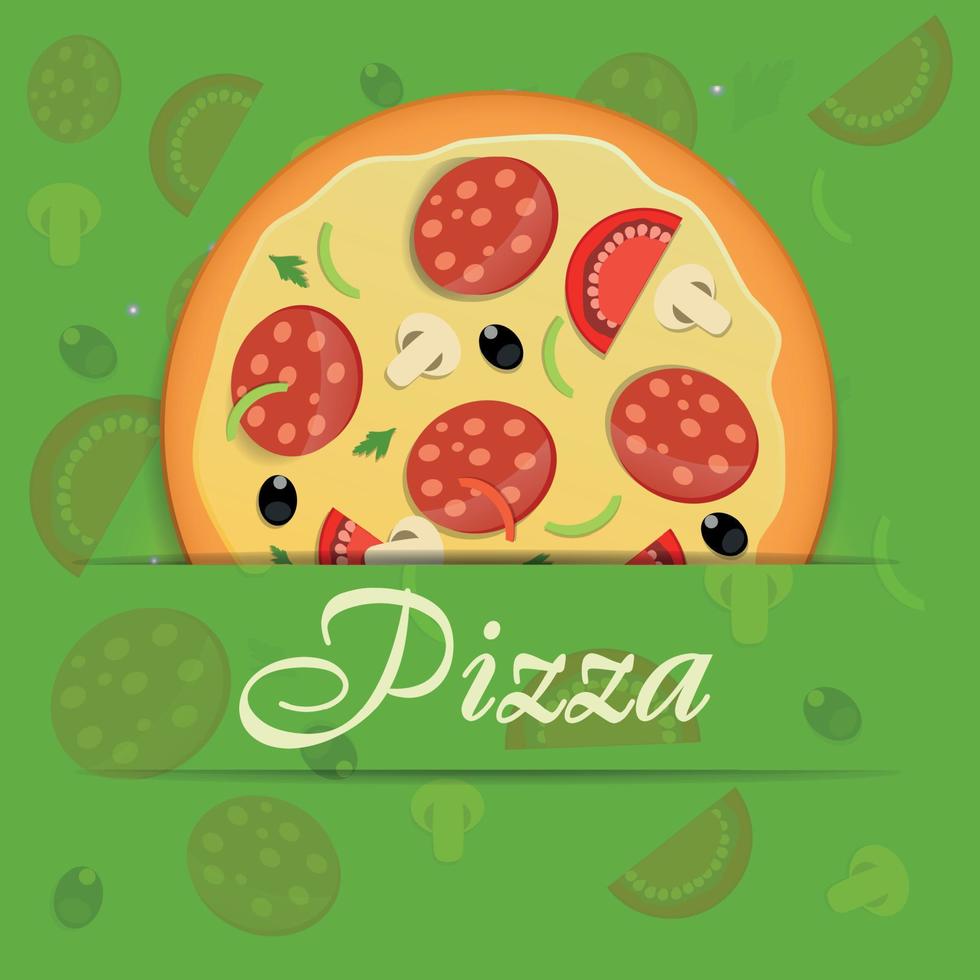 ilustração em vetor modelo menu pizza