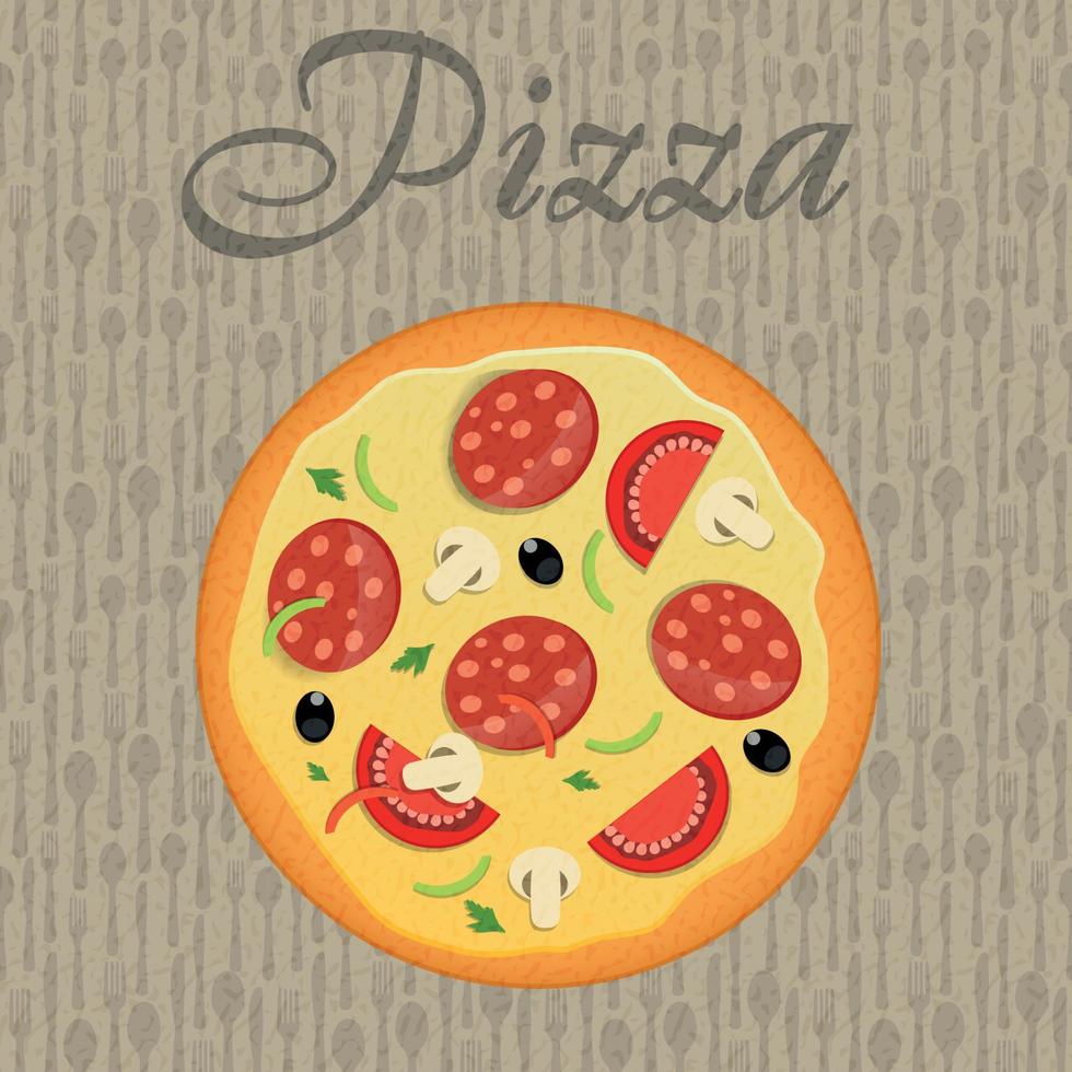 ilustração em vetor modelo menu pizza