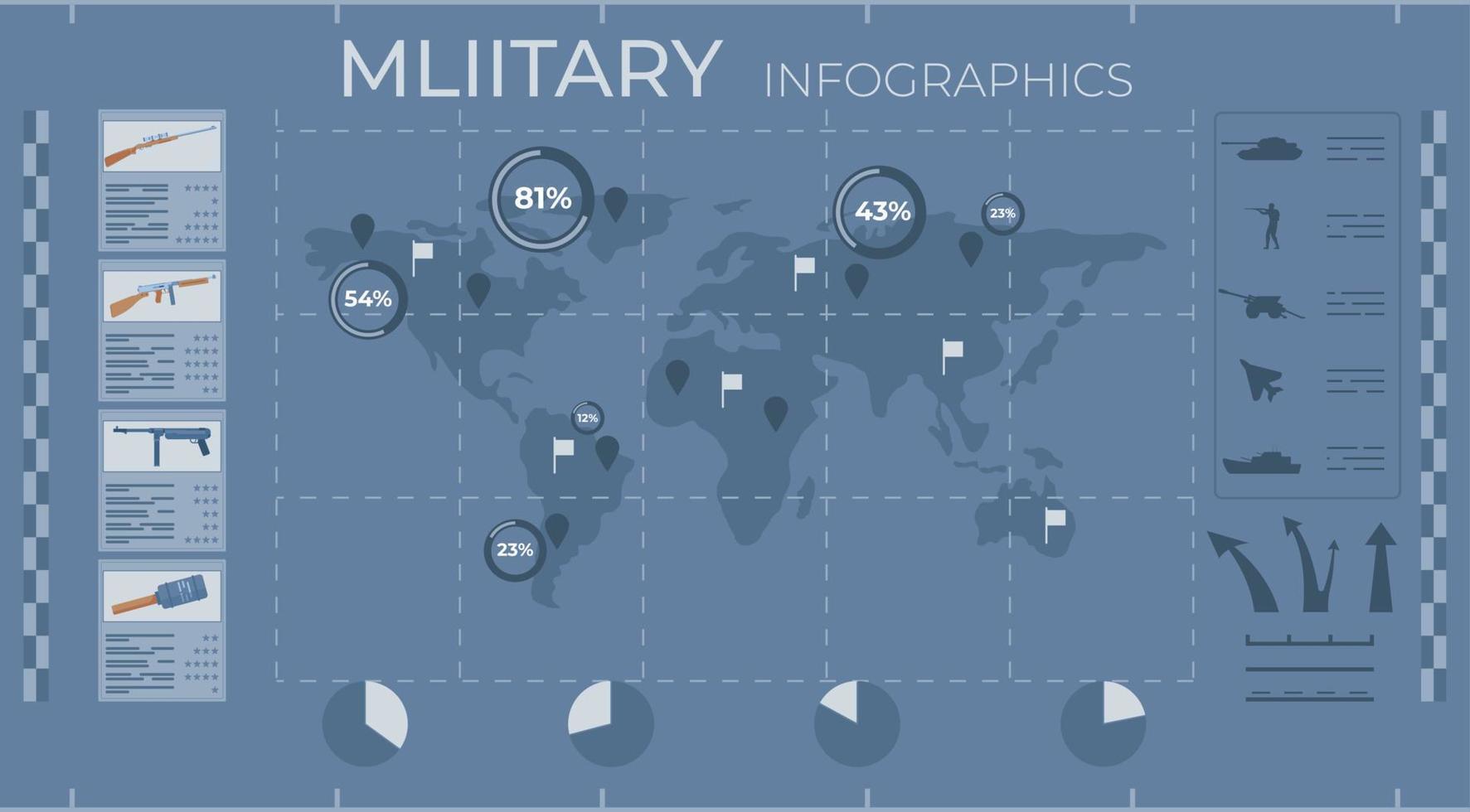 infográficos planos de guerra vetor