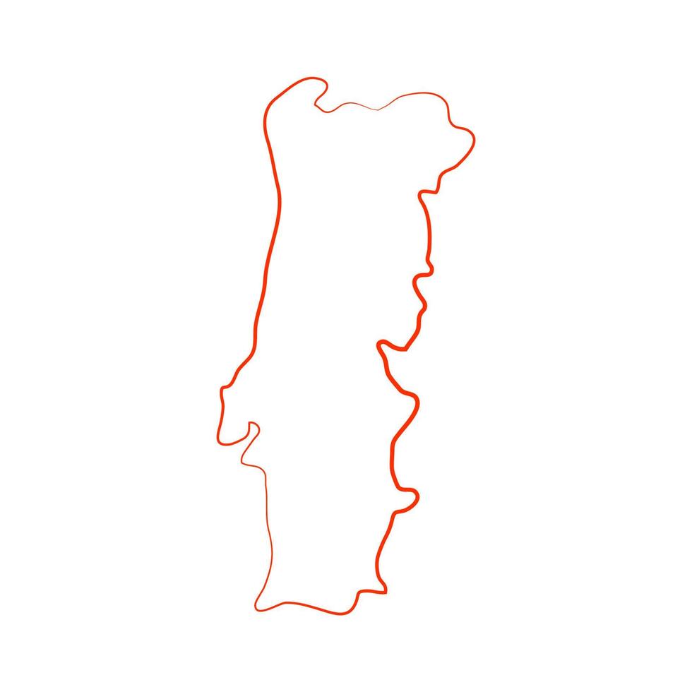 mapa de portugal em fundo branco vetor