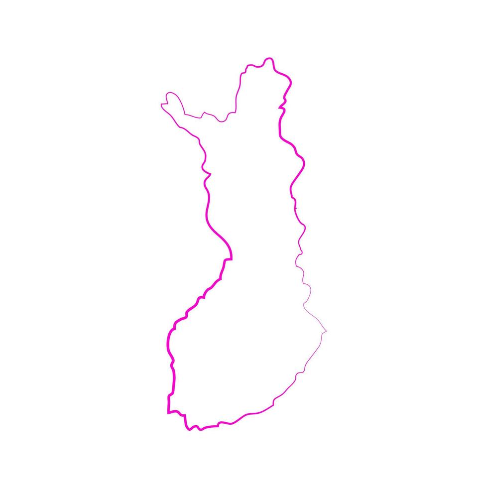 mapa da finlândia em fundo branco vetor