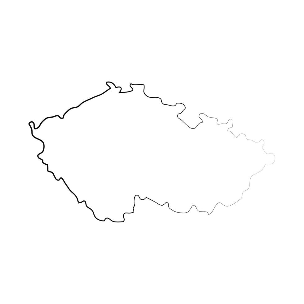 mapa da república tcheca em fundo branco vetor
