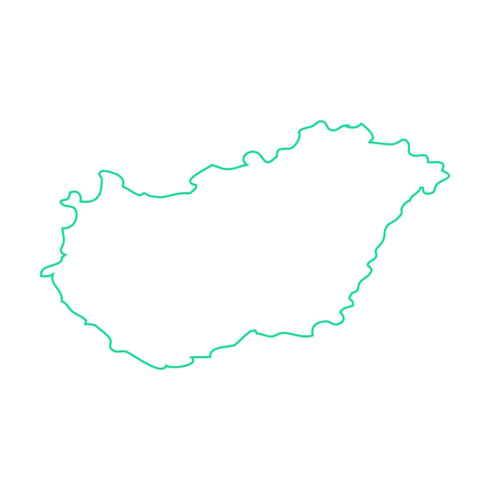 mapa da Hungria em fundo branco vetor