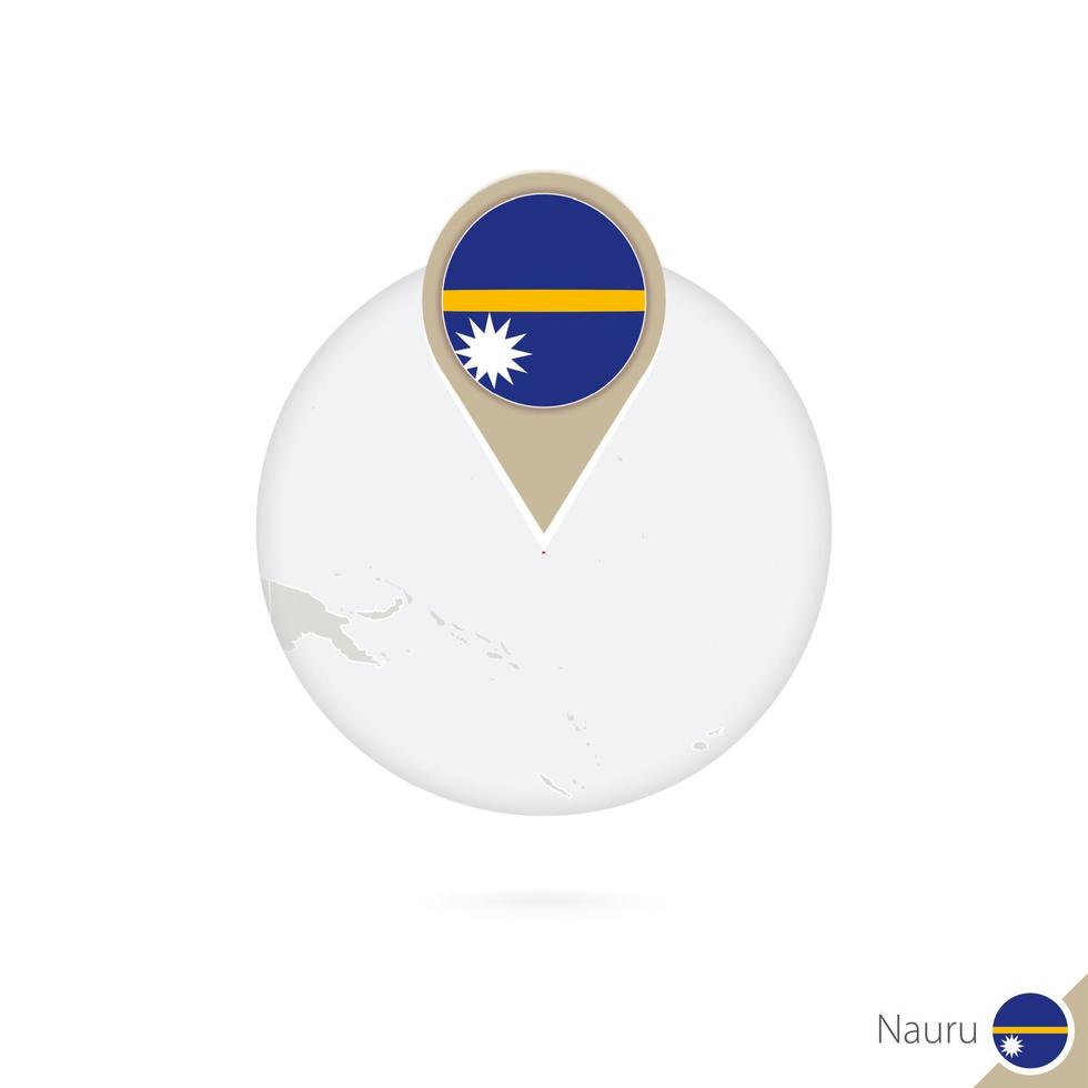 mapa de nauru e bandeira em círculo. mapa de nauru, pino de bandeira de nauru. mapa de nauru no estilo do globo. vetor