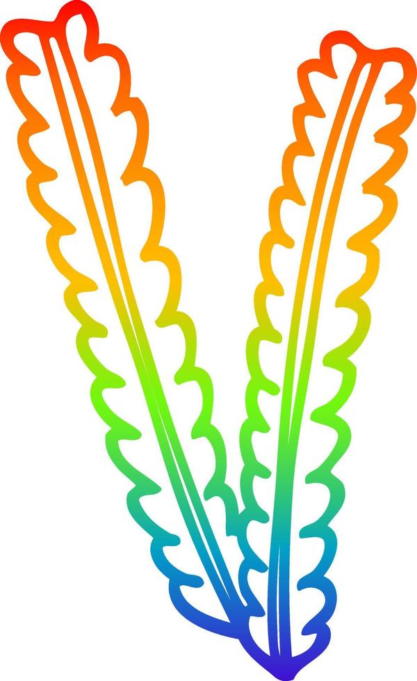 desenho de linha de gradiente de arco-íris desenho de trigo vetor