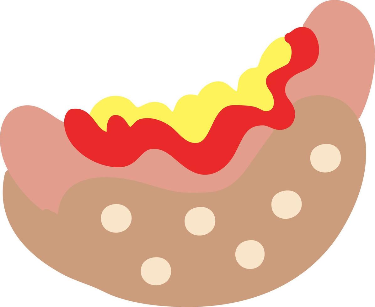 cachorro-quente com ketchup e mostarda vetor
