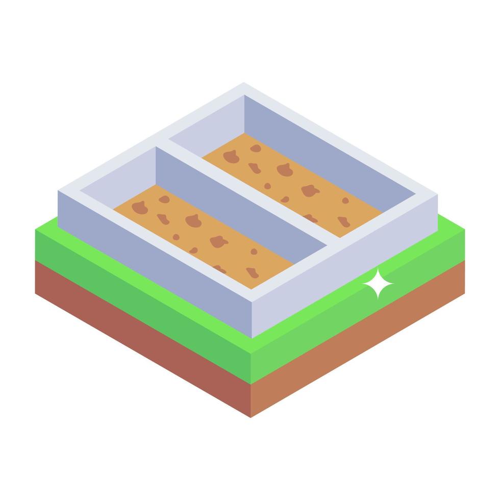 ícone isométrico de construção de terreno, design editável vetor