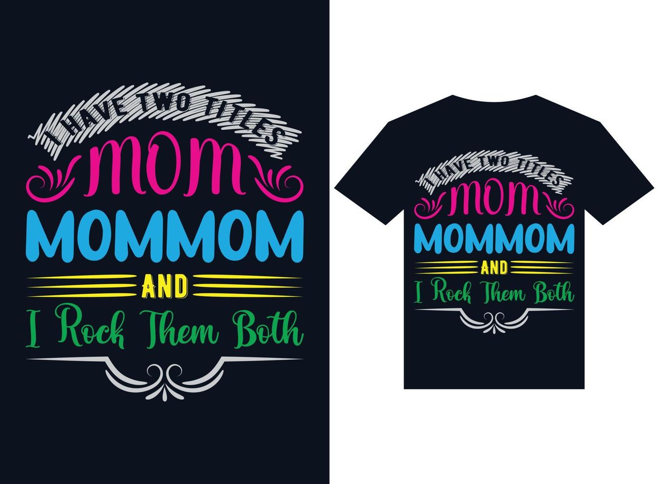 eu tenho dois títulos mãe mãe e balanço os dois vetor de tipografia de design de camiseta