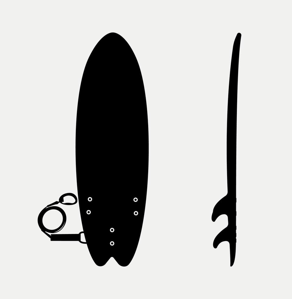 silhueta de prancha de surf, conjunto de ilustração de pranchas de surf. vetor