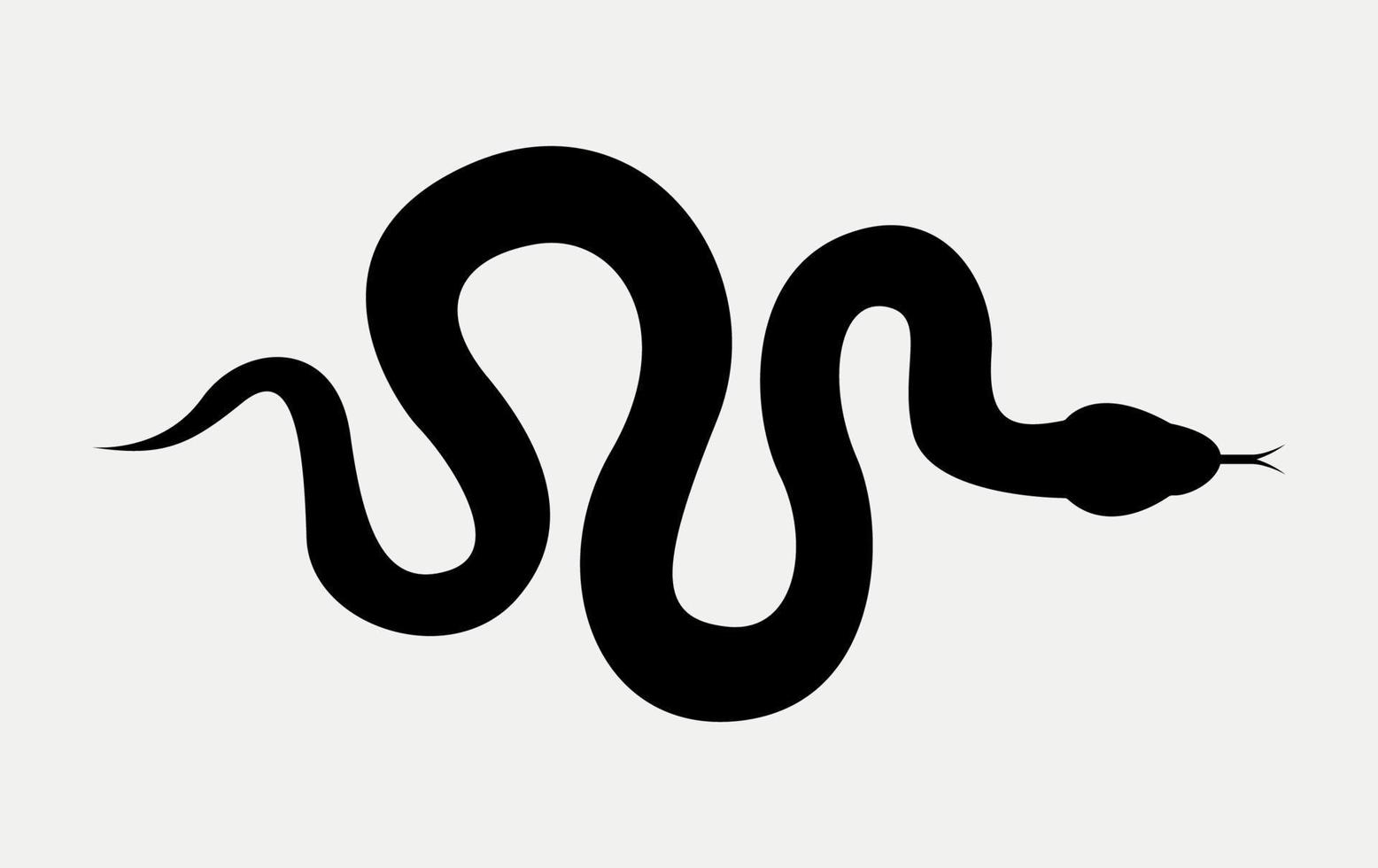 silhueta animal cobra, ilustração do logotipo do réptil carnívoro venenoso. vetor
