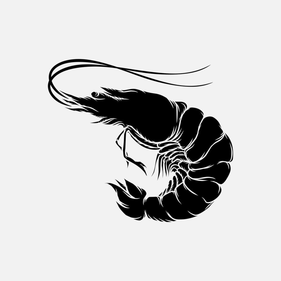 logotipo de vetor de camarão com fundo branco