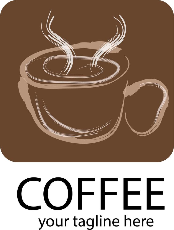 design de ilustração de ícone de vetor de modelo de logotipo de xícara de café