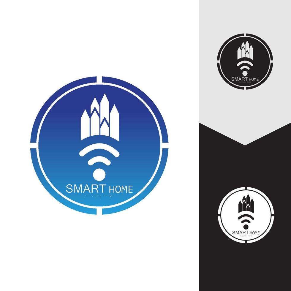 casa wi-fi vector logo.smart cidade tecnologia ícone vector. vetor de conceito de logotipo de rede da cidade